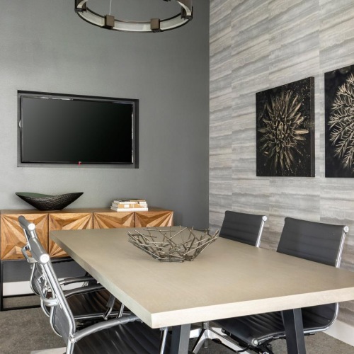 Take advantage of all Harper has to offer a room with a table and chairs