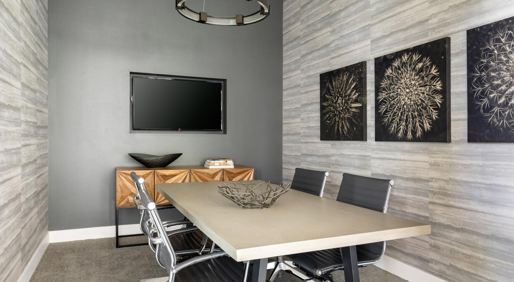 Take advantage of all Harper has to offer a room with a table and chairs