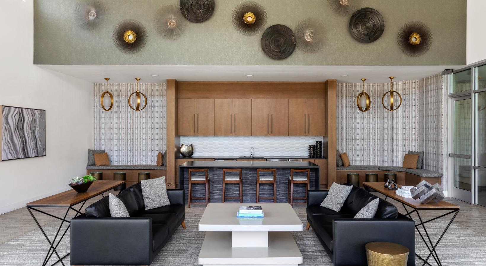 Find your perfect fit at Harper a room with a table chairs and a couch