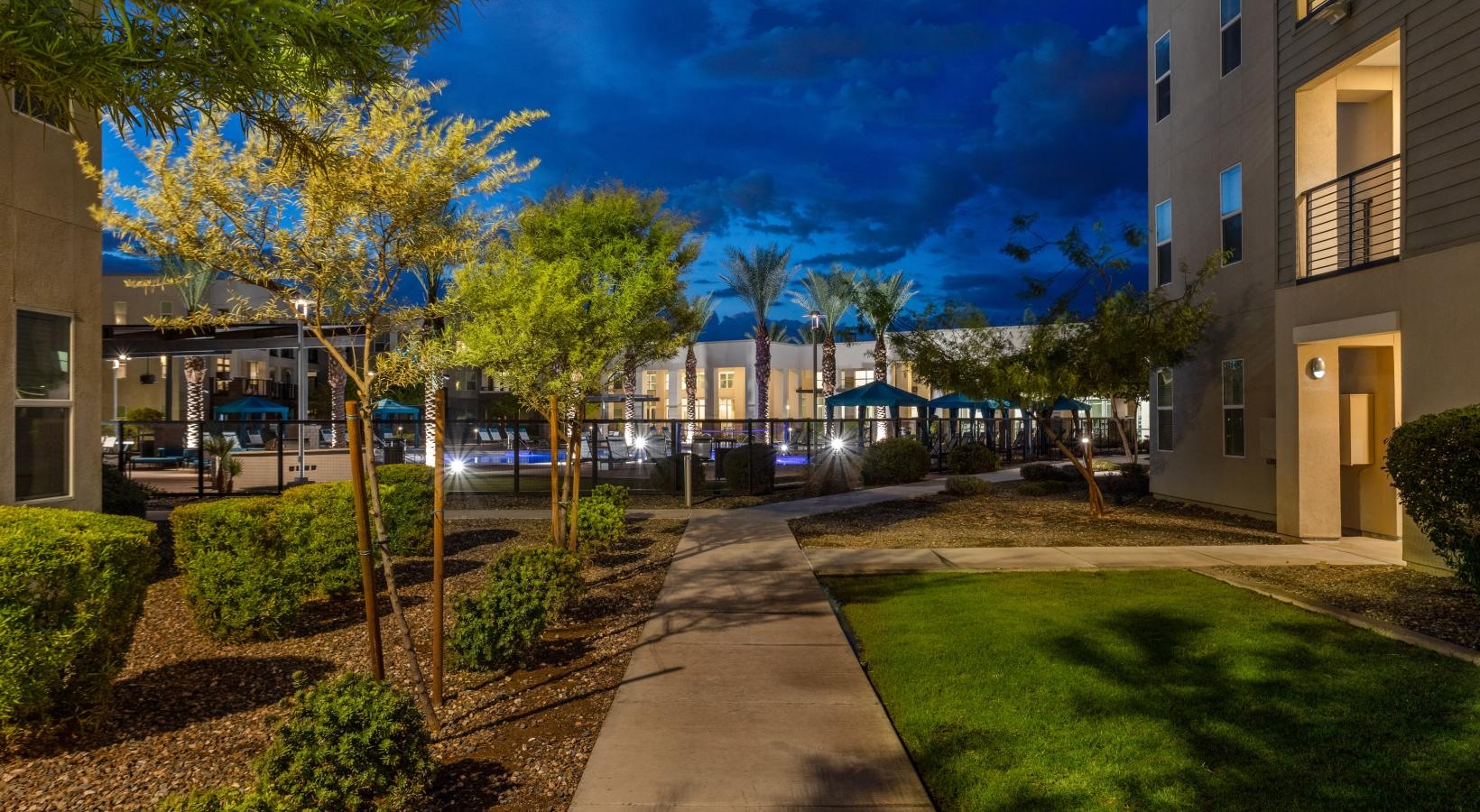 Find your perfect fit at Harper a path between buildings